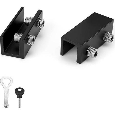 Verrou Baie Coulissante, KINHARD 2 Pcs Bloque Porte Coulissante Réglable Avec Verrou, Bloque Fenetre Coulissante, Serrure Baie Vitrée Coulissante, Fermeture Baie Coulissante (1/5)
