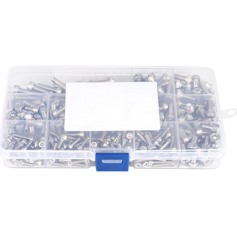 Kit 305 pièces visserie inox 304, assortiment vis écrous rondelles pour outillage électrique, fixation matériel (1/5)