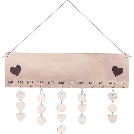 Ensemble de calendriers muraux en bois à suspendre pour les anniversaires de la famille et des amis (1/5)