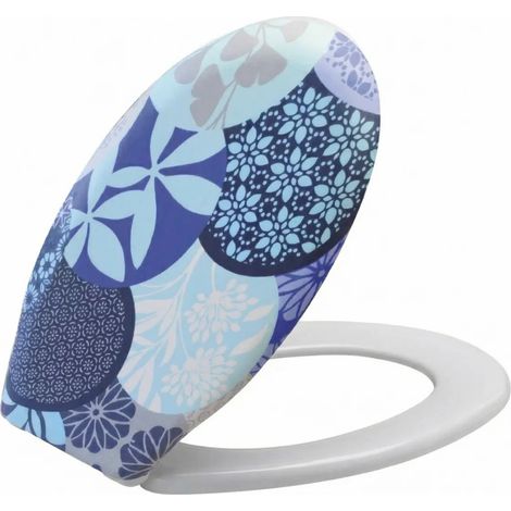 Asiento de inodoro Siviglia universal en termoindurente con decoración 3D efecto satinado 42,7-46,3 x 11,9-16,6 cm
