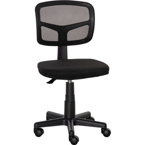 Sedia da ufficio ergonomica in tessuto nero, regolabile in altezza, 43 x 48 x 77,5-89,5 cm (1/5)