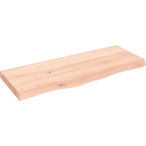 vidaXL Comptoir de salle de bain 100x40x(2-6)cm bois massif non traité (1/5)
