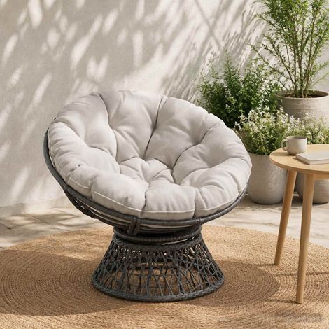 vidaXL Cojín para Silla Colgante VIANEN 100% Poliéster Blanco (1/5)