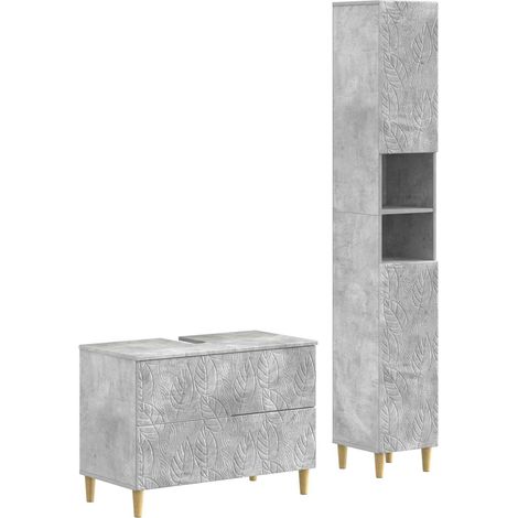 Maison Exclusive - Ensemble de 2 meubles de salle de bain DELFT Gris béton (1/5)