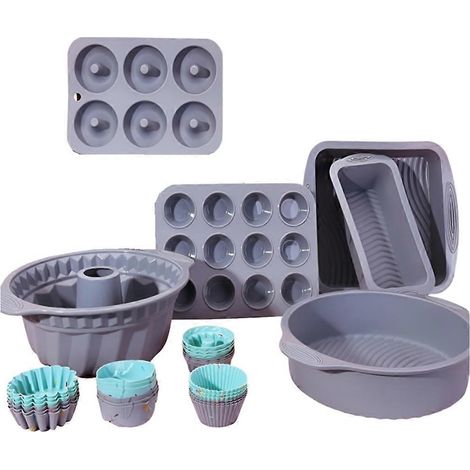 Graue Silikon-Kuchen- und Gebäckformen (1/5)