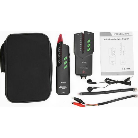 WT58DL 0300m Testeur de câble réseau anti-interférence, sans bruit, multifonction avec traceur de fil POE et stylo lumineux rouge (1/5)