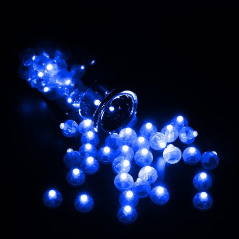 QAZQA LED Mini Ballon Rond Lumières, 100 Pièces Mini LED Ballon, Mini Lanterne Lumière, Réutilisable LED Balloon Light pour Papier Lanterne Balloon Anniversaire Fête De Noël Décoration De La Maison(Bl