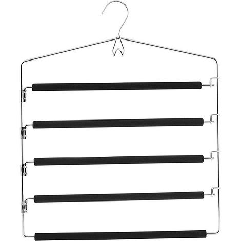 Zeller Porta-pantaloni nero design elegante 5 ganci (1/2)