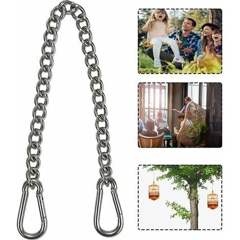TAISHENGDA-chaîne avec Deux Mousquetons,T-Audace capacité de 400 kg, chaîne de suspension robuste en acier inoxydable, chaîne d'extension pour Sac de Frappe, Yoga, Balandeoire, Hamacs, 1 pièce (1/5)