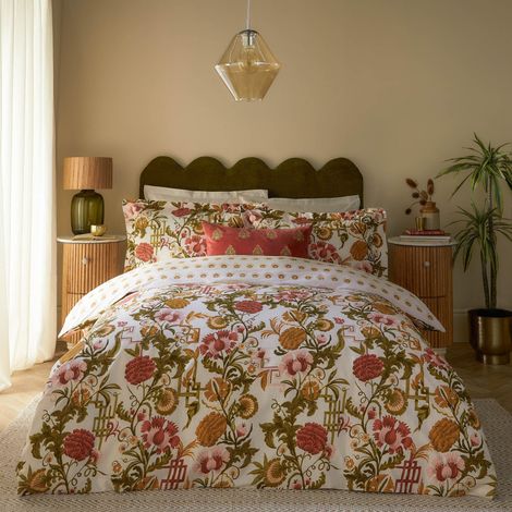 Ensemble de Couette Florale Réversible Ishana - Russet - Très Grand Lit (1/3)