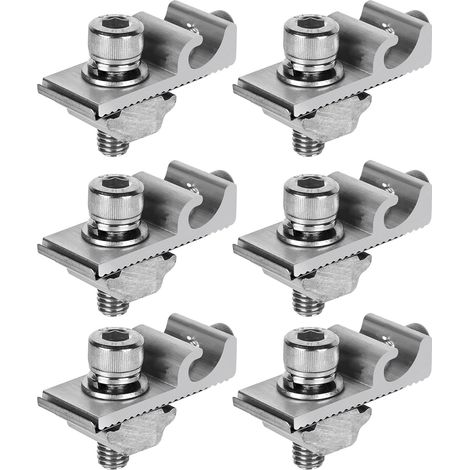 6 Pcs Clips De Mise À Terre De Panneau Solaire Standard, Support Panneau Solaire,Support Panneau Solaire Sol,Supports Panneaux Solaires Pour Toit,Supports De Panneau Solaire (1/5)