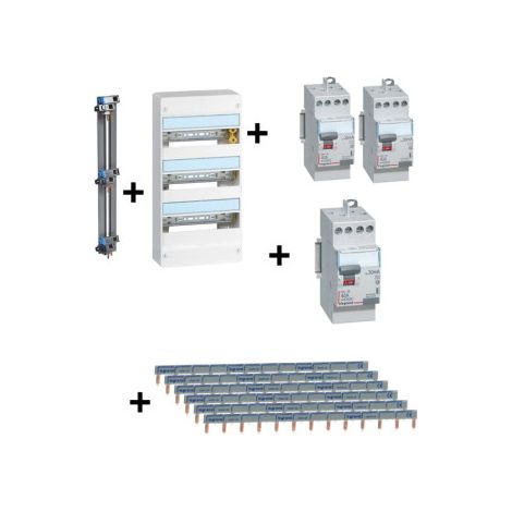 Legrand - DRIVIA - Coffret 3x13 + Peigne V et H + ID 40A Type A et AC - Ref. : 401213+411611x2+411617+405001+404926x6 (1/2)