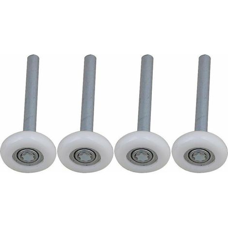 Lot de 4 roulettes de porte de garage en nylon à roulement à billes scellé avec tige de 115 mm (1/4)