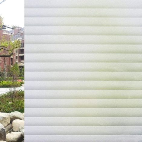 Film de confidentialité pour fenêtre – 45x300 cm – Rayé – Anti-UV – Réutilisable – Protection privée (1/5)