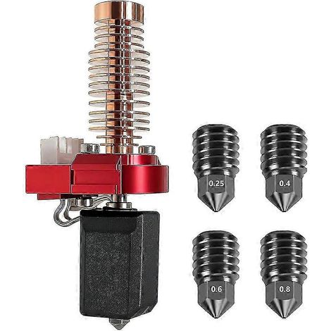 Kit d'extrudeuse Flashforge Adventurer 5M/5M Pro avec tête d'impression en céramique et buse en acier trempé de 0,25/0,4/0,6/0,8 mm (JG) (1/5)