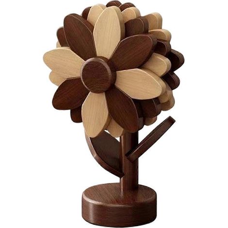 Dessous de verre tournesol, sets de table isolants en bois massif, tapis anti-brûlure pour table à manger, cadeau idéal pour les fêtes, décoration intérieure (1/5)