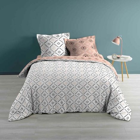Parure 3 p. 240 x 220 cm imprime 57 fils allover tahina Rose (1/4)