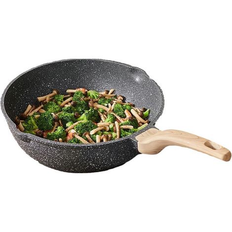 APEX Poele en Pierre induction Antiadhésive 24CM, Poêles à Frire Anti Adhesive, Poêle à Omelette - Avec couvercle en verre (1/5)
