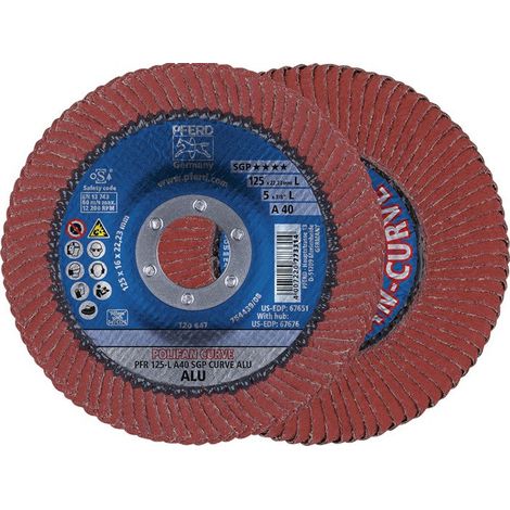 POLIFAN® A SGP CURVE ALU Disco lamellare D. 125 mm granulazione 40 alluminio radiale (confezione da 10)