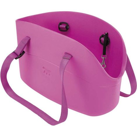 Ferplast WITH-ME SMALL Borsa in resina per il trasporto di cani di piccola taglia. Diversi colori moda.. Variante - Misure: 14 x 35 x h 22 cm - Fucsia (1/4)