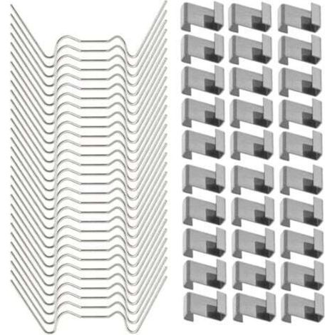 120 Stück Befestigungsclips aus Edelstahl für Gewächshausglas (mit 60 W-Drahtclips für Gewächshausverglasung und 60 Z-Überlappungsclips für Gewächshausverglasung)