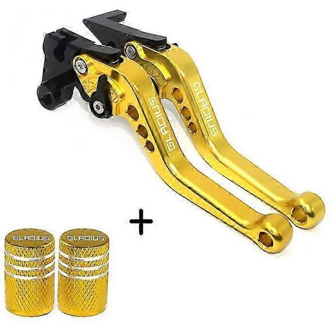 Für SFV650 GLADIUS 2009 2010 2011 2012 2013 2014 2015 - Hochwertiges neues Motorradzubehör - CNC-gefräster, verstellbarer Brems- und Kupplungshebel (1 Set - Gold)