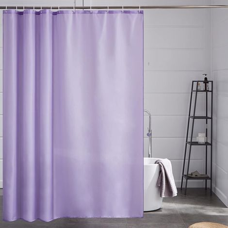 Duschvorhang Stoff 180x200 cm Lila, Anti-Schimmel, Waschbar, inkl. 12 Haken (1/5)