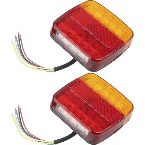 Feu arrière 12 V avec clignotant et 26 LED, éclairage de plaque d'immatriculation, feu stop pour remorque, camion ou caravane. (1/5)