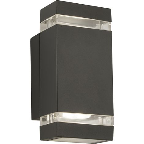 Applique Moderna Sheffield Alluminio Grigio Policarbonato 2 Luci Gu10 (1/4)