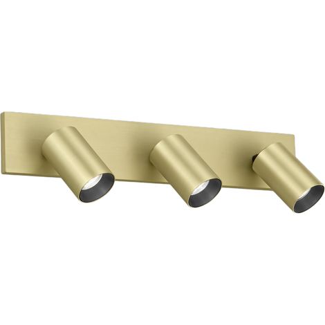 Spot Flores À 3 Ampoules Gu10 10 W En Aluminium Moulé Sous Pression, Laiton Satiné, Ip20, Classe 1, Format Compact - Collection Flores (1/3)