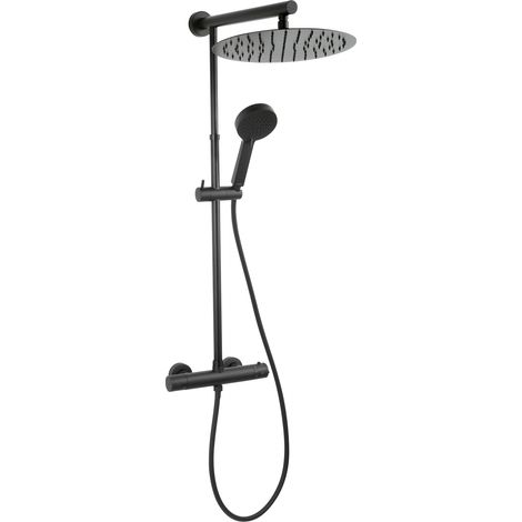 Ferro TRÉVI BLACK set doccia nero opaco 30 cm (1/2)