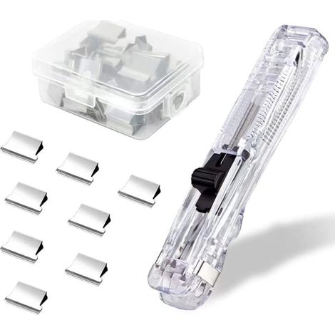 1 pince à dossier + 50 pinces, kit de rangement pour documents et classeurs (transparent) (1/4)