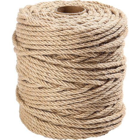 Corde en Sisal Naturelle pour Réparation et Remplacement de Chat Scratch Pilier, Rayure Arbre, Arbres à Chat Rayure Tampon, Jute Corde 6 mm 15 m, Décoration de Bricolage de Jardin et Maison (1/5)
