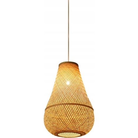 Suspension en bambou style bohème rotin, style loft (1/5)