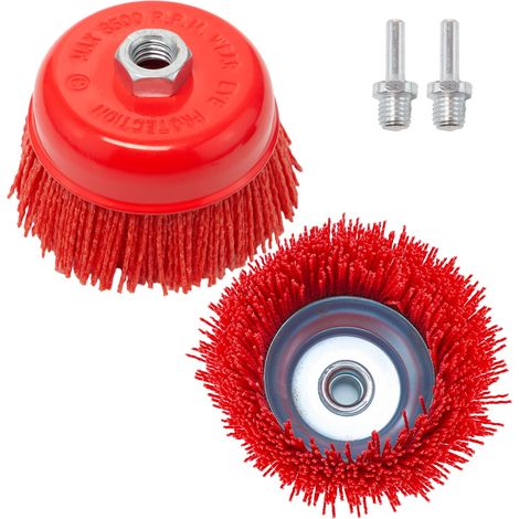 2 Pièces Ø 100mm Brosse de Tasse Abrasive de Filament de Nylon (1/5)