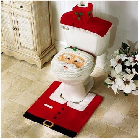 Kit de décoration  - Aueq -  toilettes noël ambiance festive intérieur hivernale père noël kit complet sol rouleau cuvette et tapis (1/4)
