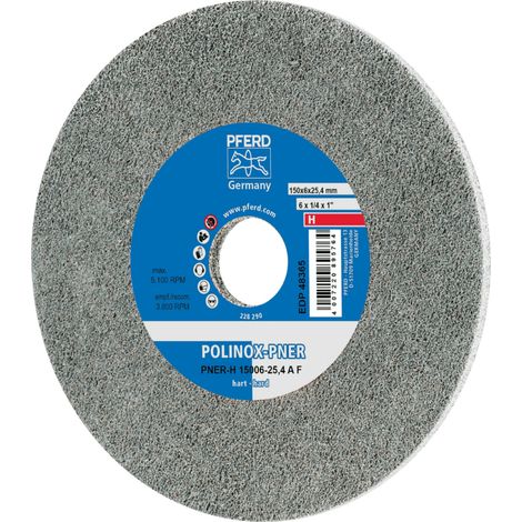 PFERD TOOLS POLINOX verpresstes Vlies-Rad PNER Ø 150x6 mm Bohrung-Ø 25,4 mm Hart A Fein für Finish 5 Stk