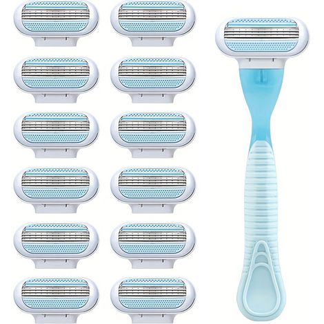 Cuchilla De Afeitar Para Mujer Con Mango Y 16 Hojas Eliminación De Pelos Facial/Pierna/Arbolado Bikini Compatible Con Venus Shaver (1/5)