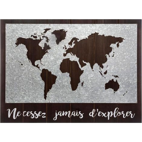 Décoration Murale "Map Monde" 78cm Naturel (1/2)