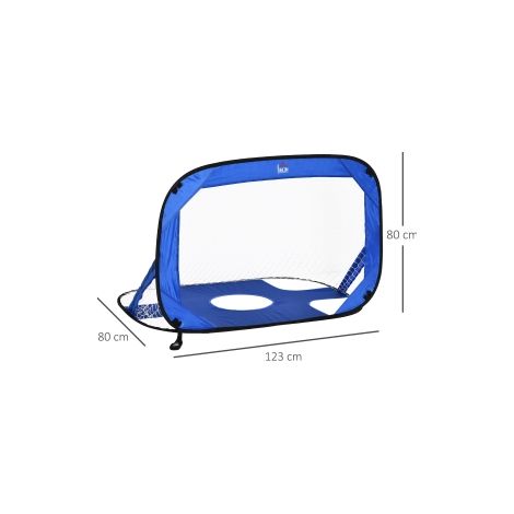 Buts de football Pop Up lot de 2, mini-but pliable portable avec sac de transport, bleu, 123x80x80 cm, pour jardin et activités sportives (1/5)