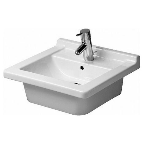 DU EBWT Starck 3 480 mm, EB v.oben m.ÜL, m.HLB, 1 HL, u.glasiert, blanc