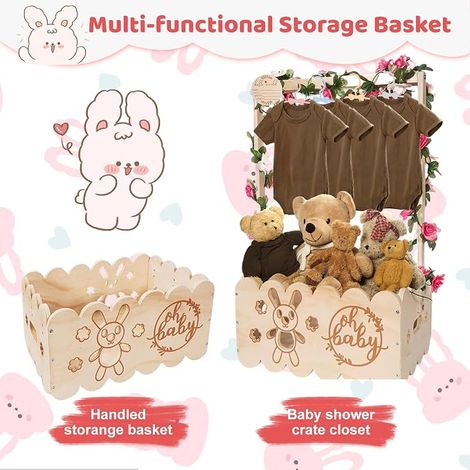 Panier de Rangement en Bois pour Bébé Armoire pour Enfants (1/4)