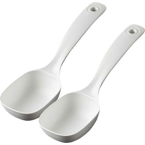 Lot de 2 grandes cuillères à porridge réutilisables pour restaurant, cantine et maison.-21.00X6.60X4.00CM-White (1/4)