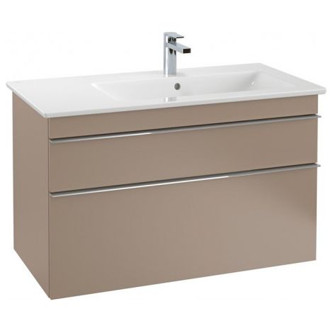 Villeroy & Boch Venticello Meuble sous-lavabo A928, 953x590x502mm, Coloris: Laqué noir mat, poignée : chrome brillant - A92801PD