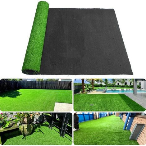 Kunststoffrasen 3x16 ft mit Drainagelöchern Gummirücken für Haustiere und Garten (1/5)