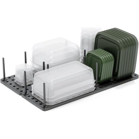 Caja de almacenamiento para armario de cocina - Ajustable - Carbón - Juego de 2 (1/5)