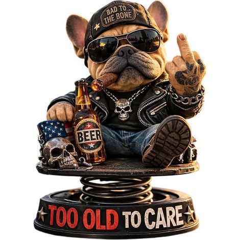 Bulldoggen-Wackelkopffigur als Auto-Anhänger, realistische, handbemalte Kunstharzfigur, ideales Geburtstags- oder Weihnachtsgeschenk (1/5)