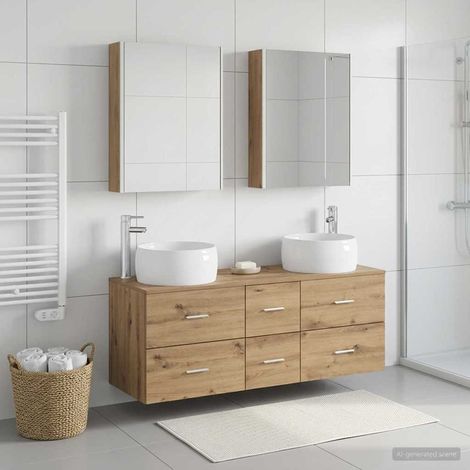 vidaXL Bathroom Furniture Set 5 pcs Artisan Oak (1/5)
