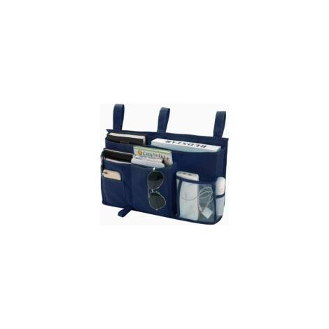 Blu navy - Borsa portaoggetti per letto a castello, borsa portaoggetti da appendere, 8 tasche, adatta per letti da dormitorio, letti ospedalieri e sponde per culla, tessuto Oxford 600D - Crezuo