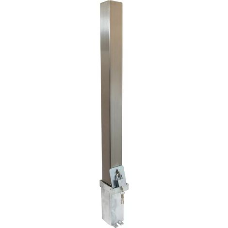 Ultra Secure – Poteau amovible haute-résistance 790mm acier inoxydable – Cadenas s'entrouvrant – Base enterrée pour sécurité stationnement - 100P-K (1/5)